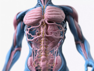 医疗科技男性人体解剖细节图
